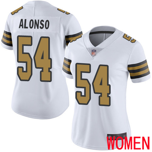 New Orleans Saints Limited White Women Kiko Alonso Jersey NFL Football 54 Rush Vapor Untouchable Jersey